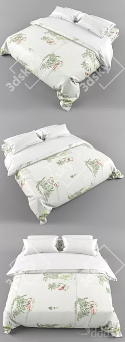 Dreamy Comfort: Luxury Bed Linen 3D model image 1