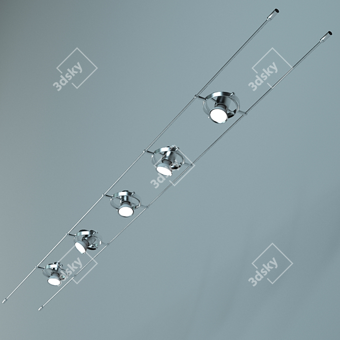 British 5-Lamp Searchlight 3D model image 1