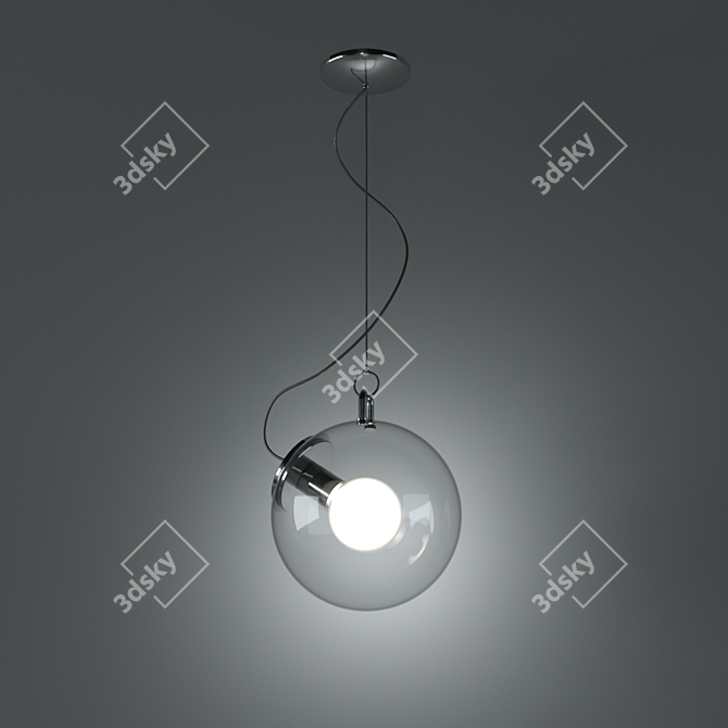 Mykonos Transparent Glass Suspension 3D model image 1