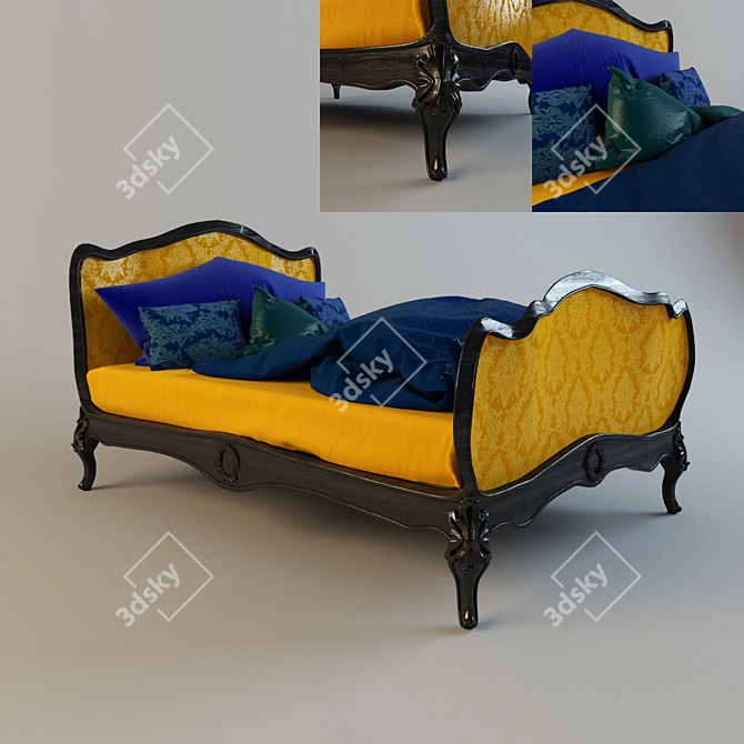 Sleek Comfort: Modern Bed 3D model image 1