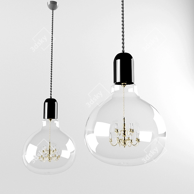 Royal Glow Pendant Light 3D model image 1