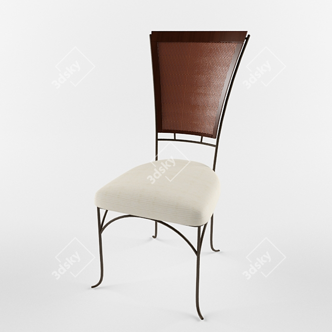Parigi 16: Ratan and Metal Chair 3D model image 1