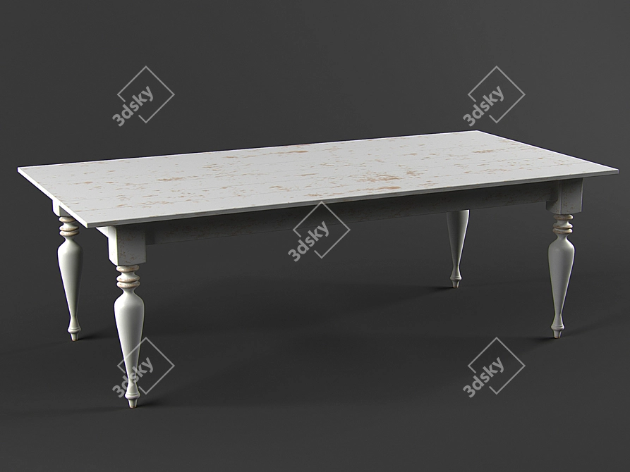 Rustic Charm: Cristo Farmhouse Dining Table 3D model image 1