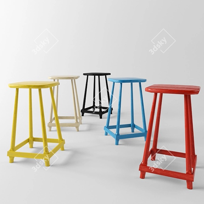 Elegant Gustave Stool by Adentro 3D model image 1