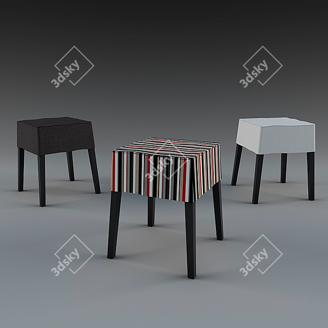 Sleek and Compact NILS Stool 3D model image 1