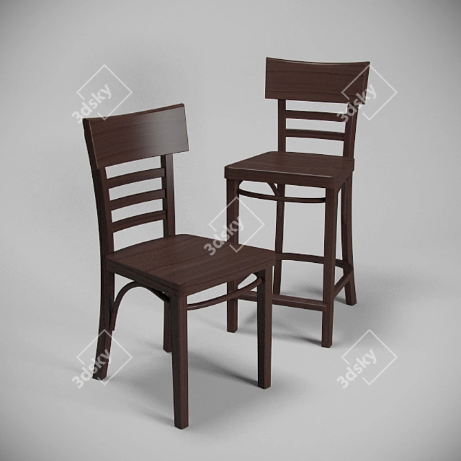  Simple Diner Chairs 3D model image 1