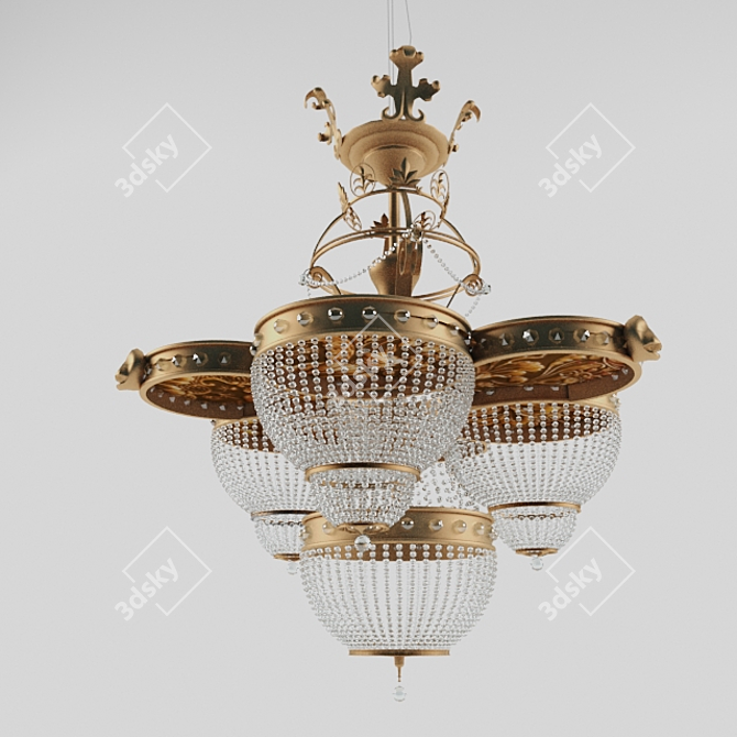 Elegant Crystal Chandelier 3D model image 1