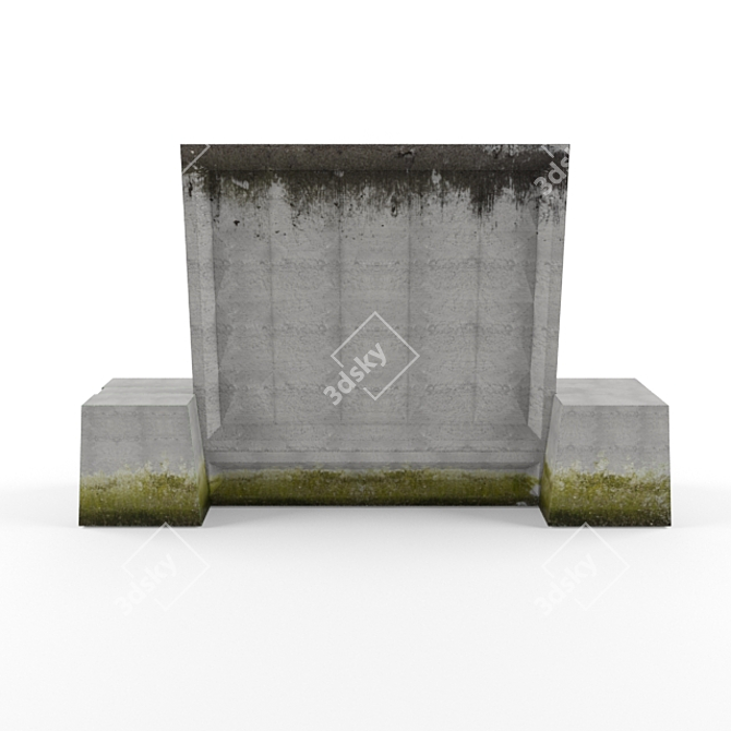  Textured Concrete Barrier 3D model image 1