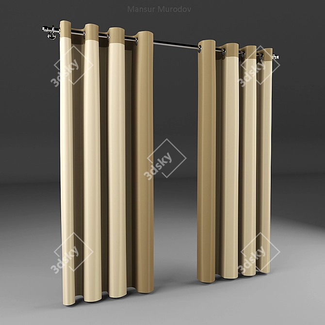 GeoCurtain: Modern Polygonal Design 3D model image 1