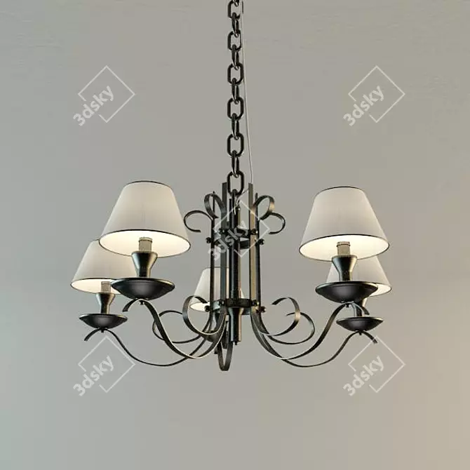 Elegant Crystal Chandelier 3D model image 1