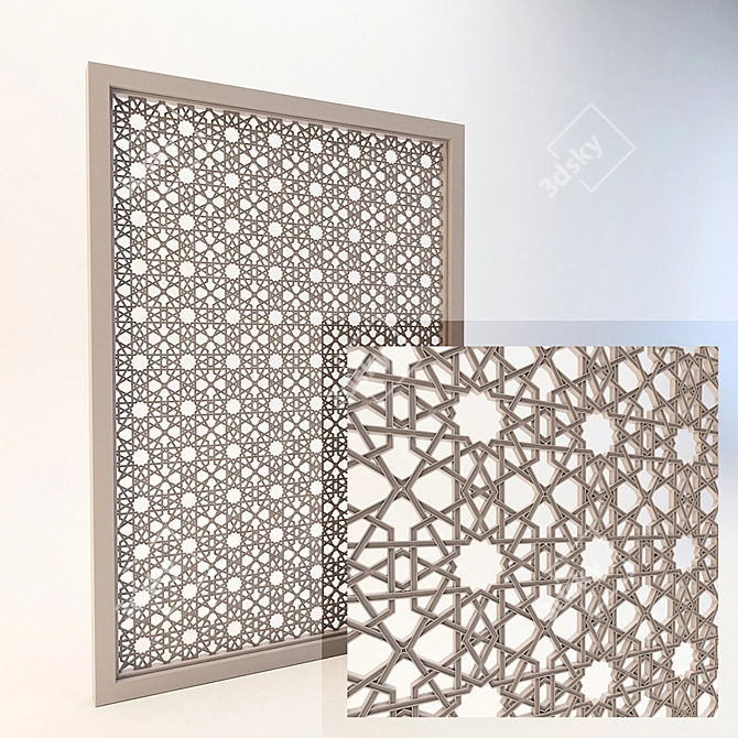 Elegant Arabic Room Divider 3D model image 1