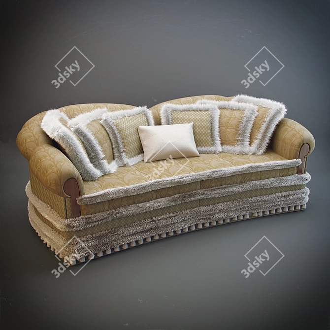 Modern Corner Sofa Set 3D model image 1