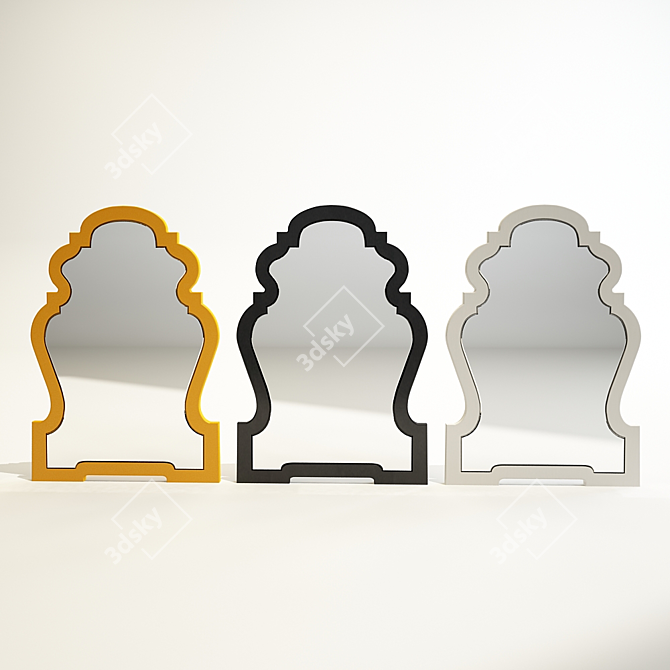 Regal Reflection: Queen Anne Mirror 3D model image 1