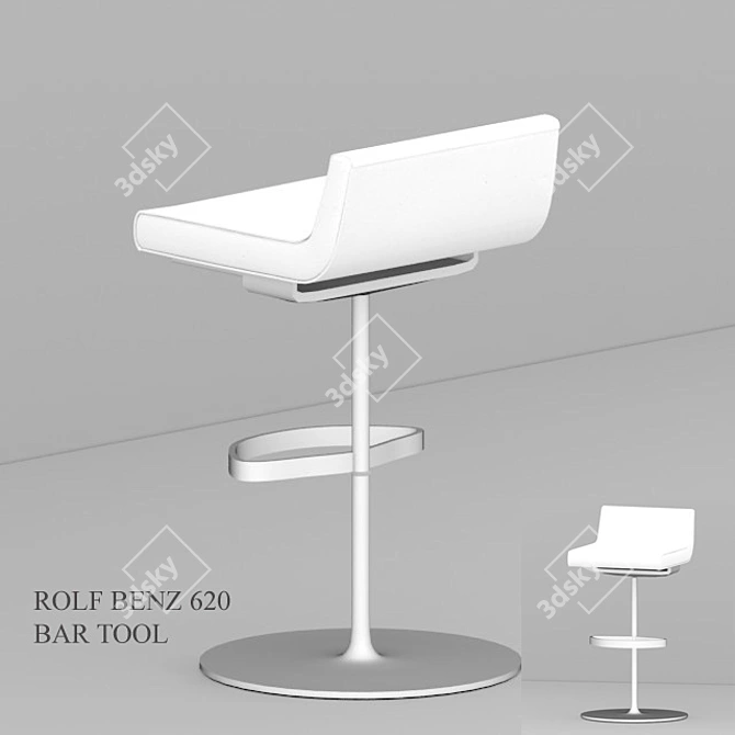 Elegant Rolf Benz 620 Bar Stool 3D model image 1