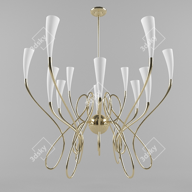 Elegant Crystal Chandelier 3D model image 1