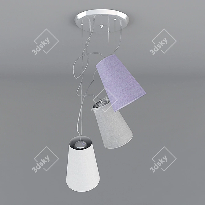 Modern Height-Adjustable Pendant Light 3D model image 1