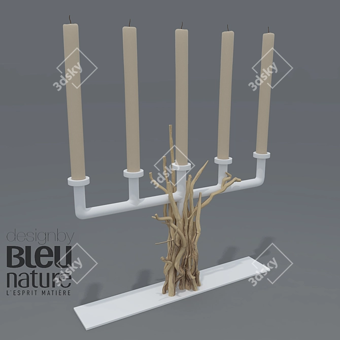 Natural Wood and Metal Design 3D model image 1