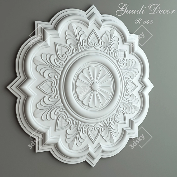 Gaudi Decor Ceiling Rosette 3D model image 1