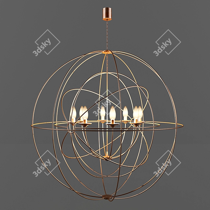 Elegant Restaurant Chandelier 3D model image 1