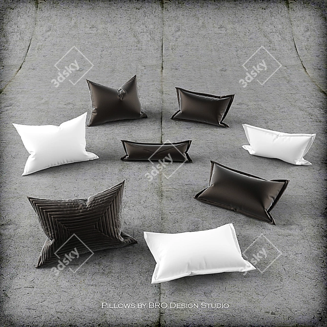 Luxury 3D Pillow Bundle 3D model image 1