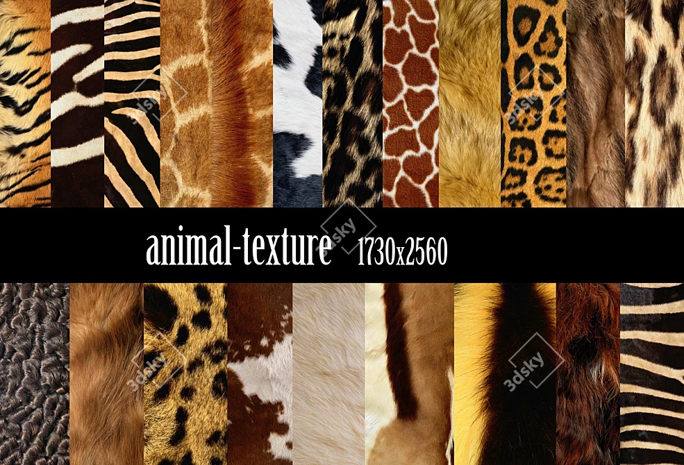 Wild Skin Collection: 54 High-Resolution Animal Textures 3D model image 1