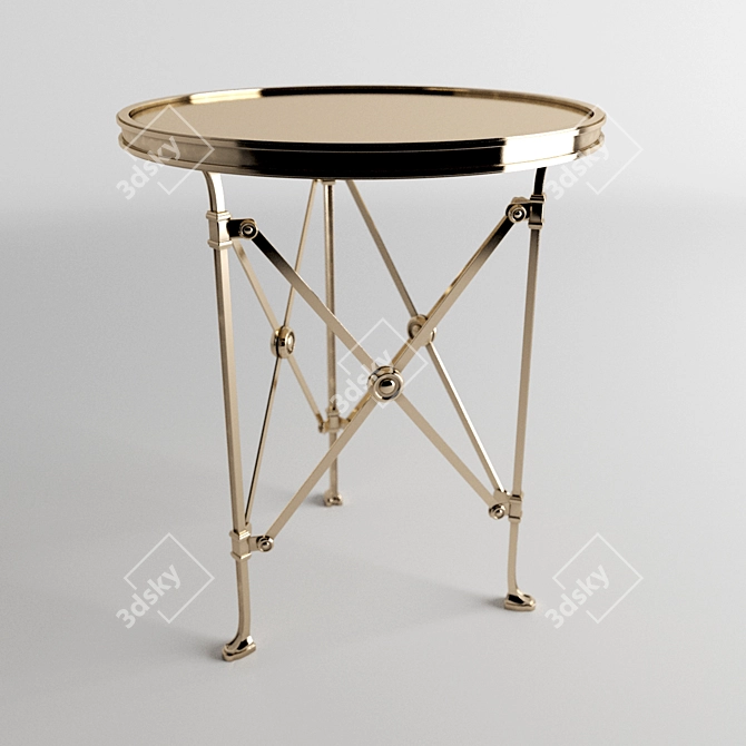 Elegant Low Pedestal Table - 52cm Height 3D model image 1