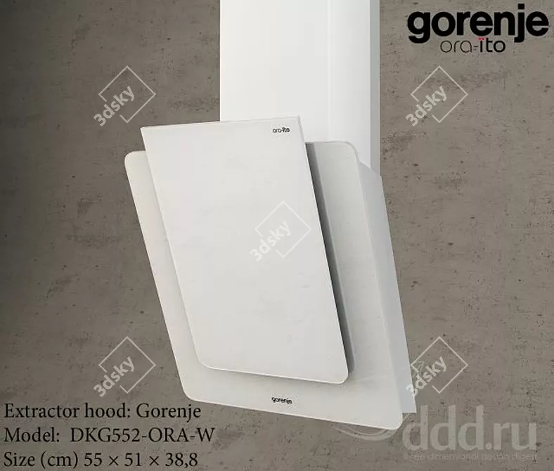 Gorenje White Hood: DKG552-ORA-W 3D model image 1