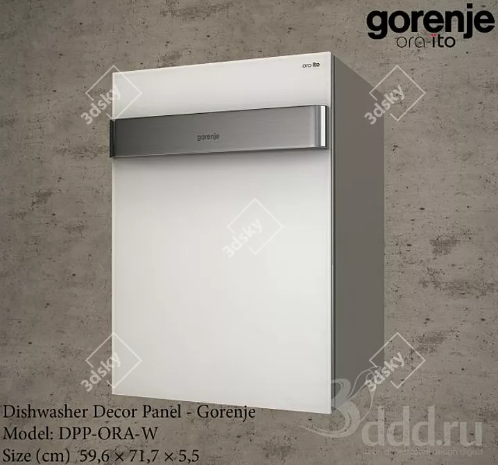 Gorenje DPP-ORA-W: Sleek Dishwasher Decor Panel 3D model image 1