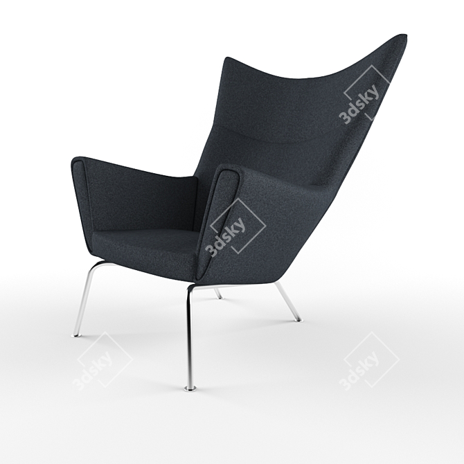 Hans J Wegner's Wing Armchair: Elegant and Timeless Design 3D model image 1