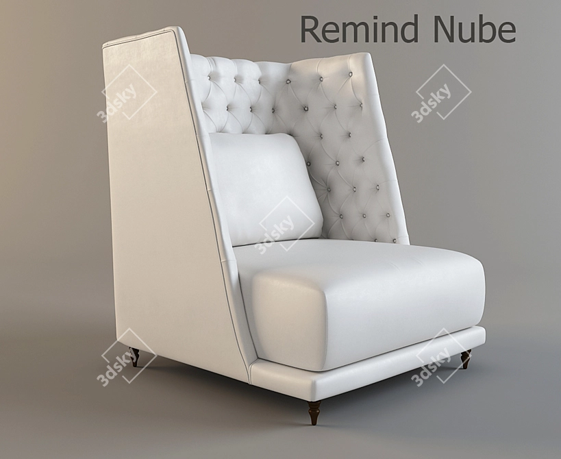 Introducing: REMIND - The Ultimate Upholstered Wingchair 3D model image 1