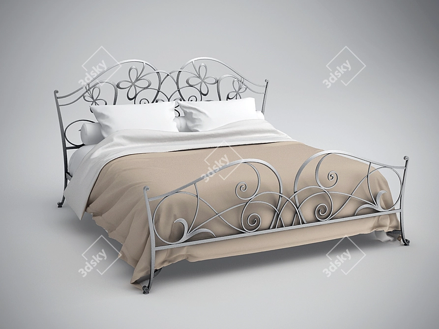 Classic Bed 3D model image 1