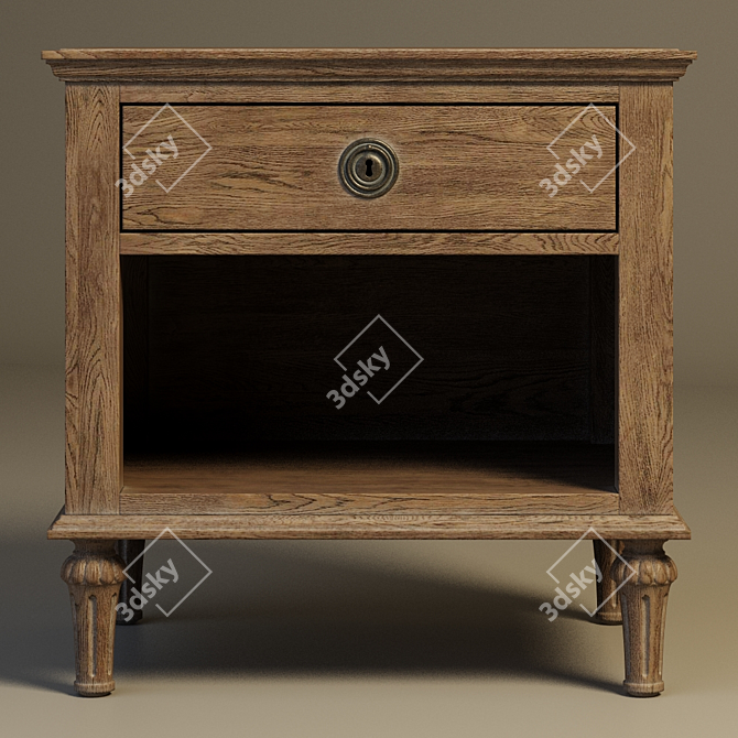 Elegant Cheadle Bedside Table 3D model image 1