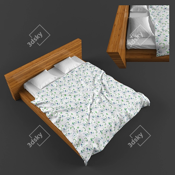 Luxury Bed Linen Set 3D model image 1