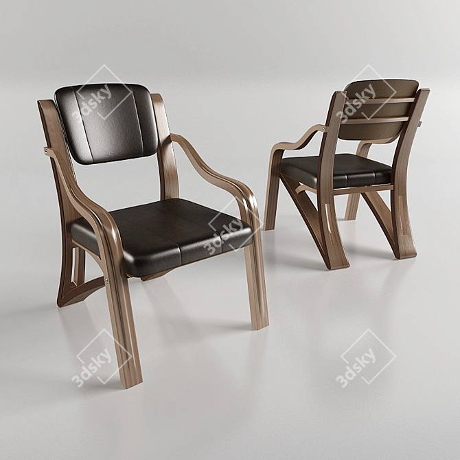 ErgoFlex Armchair: Comfort Meets Style 3D model image 1