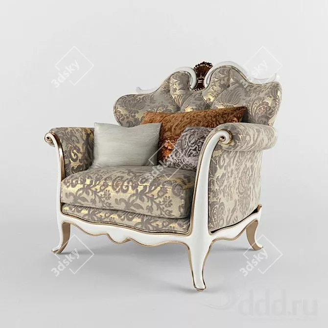 Luxury Classic Armchair 3D model image 1