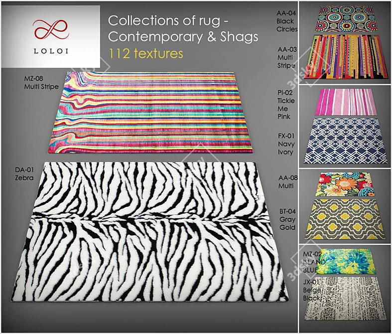 Luxury Rug Collection: 112 High-Quality Textures 3D model image 1