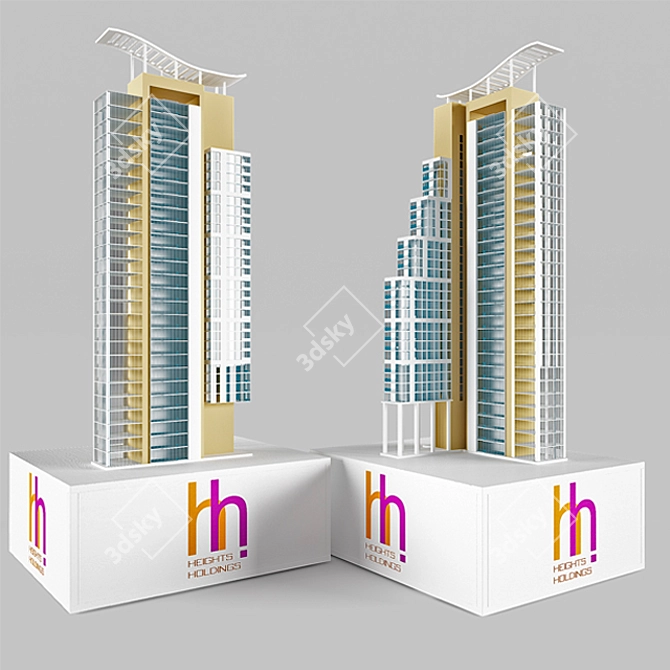 Peak Towers: Stunning Architectural Model 3D model image 1