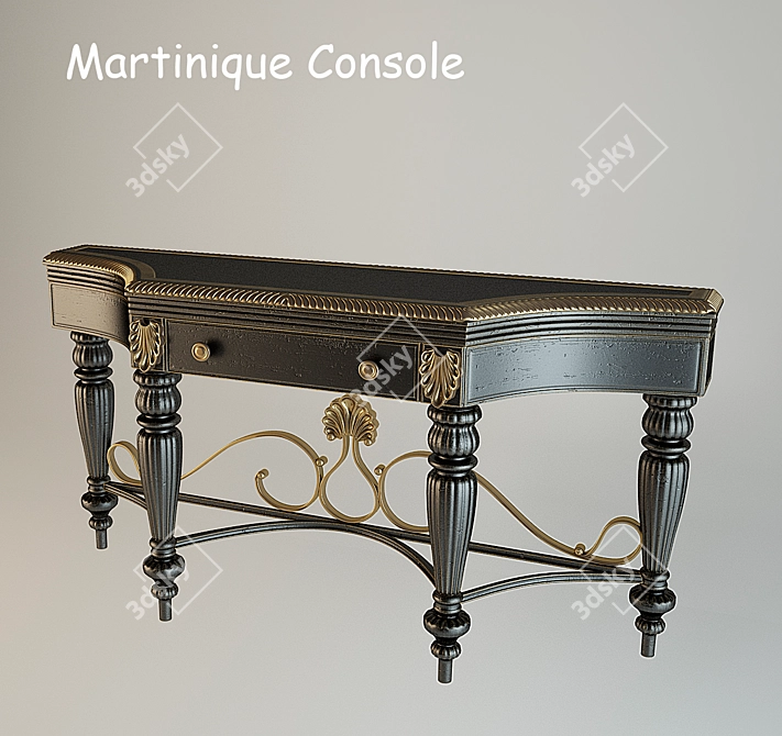 Elegant Martinique Console Table 3D model image 1