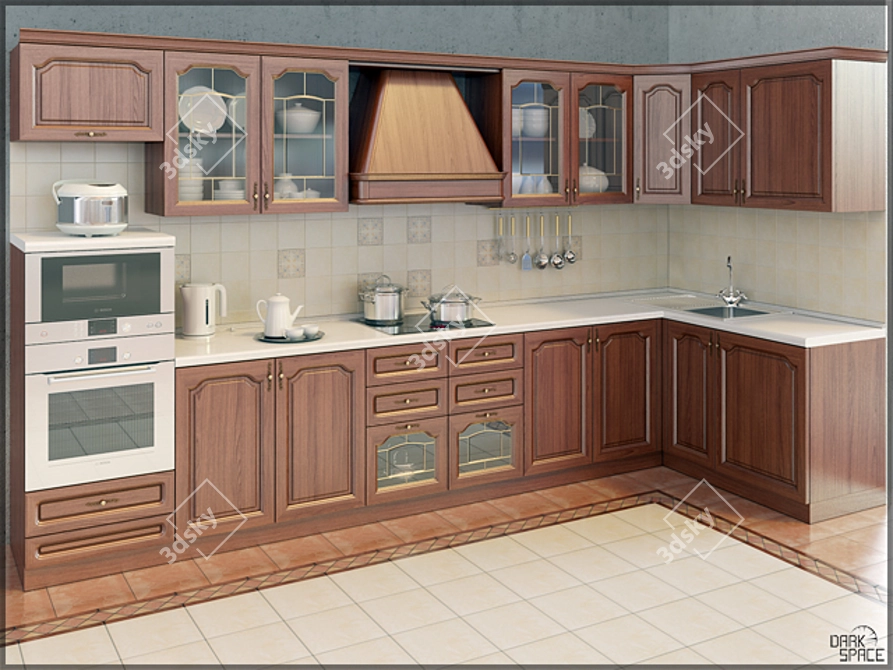 Classic Kitchen Light: Elegant and Timeless 3D model image 1