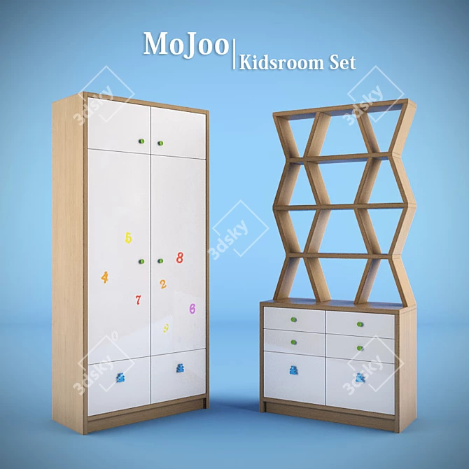 Modern Kids Furniture Set 3D model image 1