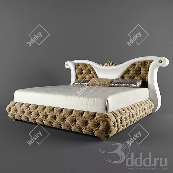 Timeless Elegance Classic Bed 3D model image 1