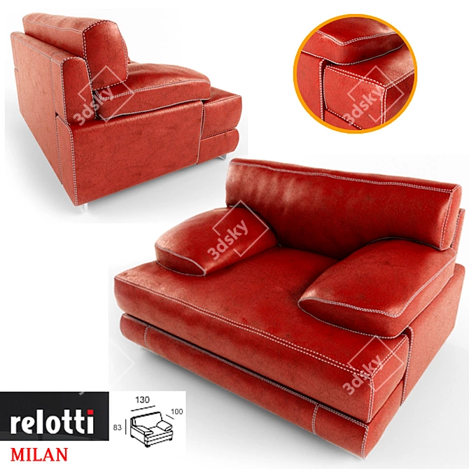 "Milan" Chair by Relotti Factory 3D model image 1