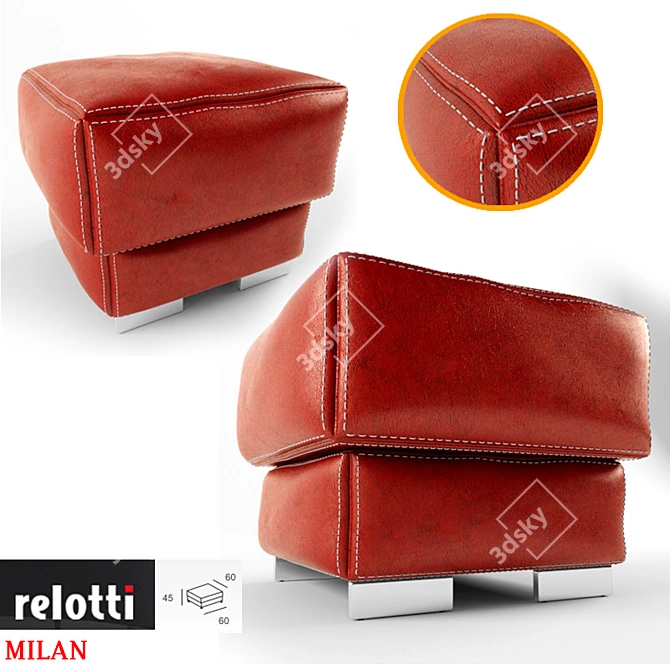 Elegant Comfort: Pouf Factory "Relotti" Milan 3D model image 1