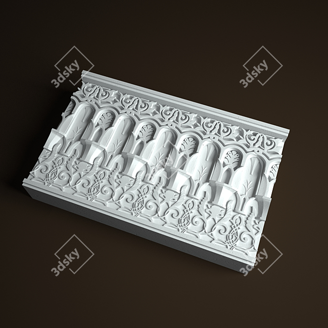 Authentic Arabic Cornice - Exquisite Elegance! 3D model image 1