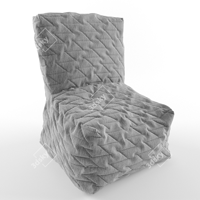 Grey Fabric Accent Chair 3D model image 1