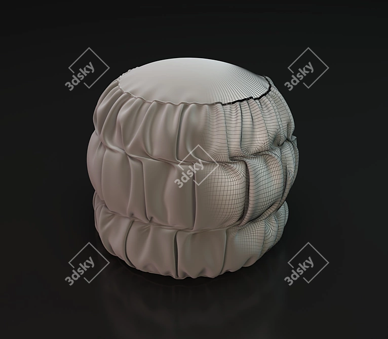 Cozy Cloud Pouffe 3D model image 1