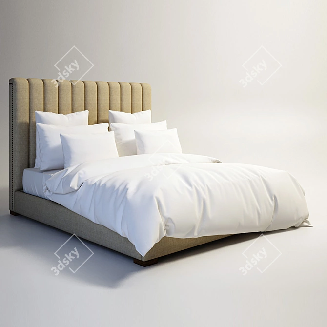 Elegant Boston King Size Bed 3D model image 1