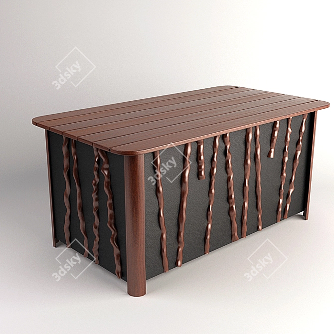 Modern Pacific Green Dining Table 3D model image 1