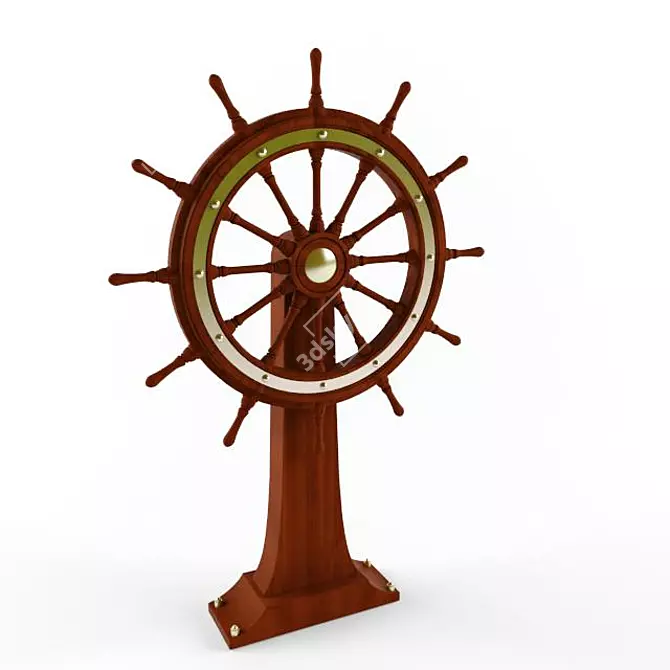 Maritime Steering Wheel with Premium Materials 3D model image 1