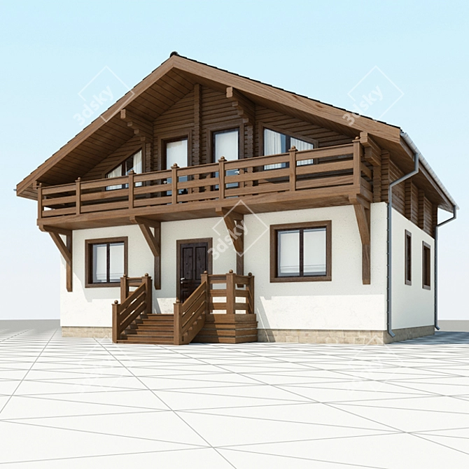 Charming Chalet Style Cottage 3D model image 1